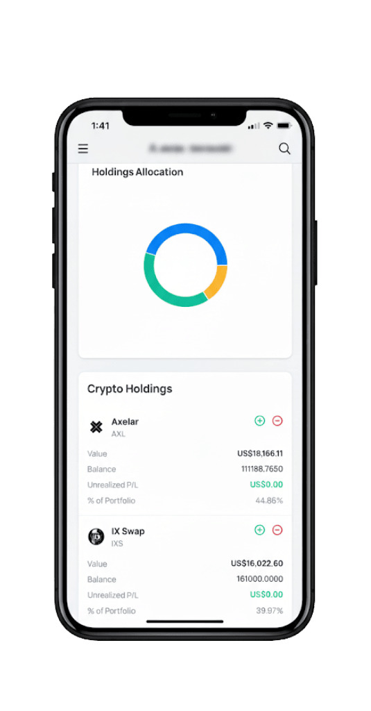 App dashboard screen on a mobile phone